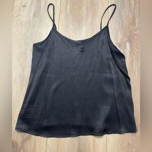 DREW Black Satin Tank Top